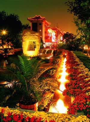北京皇城根遗址公园夜景照明效果