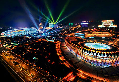 广州亚运会体育馆夜景照明设计效果