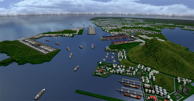 珠海高栏港高杆灯亮化工程建设